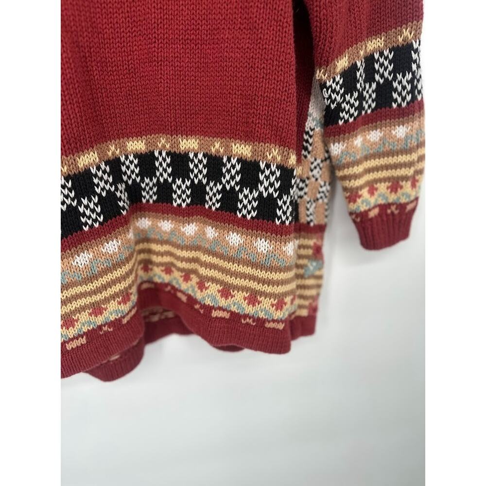Vtg Oversize Heavy Grandma Sweater Floral M‎ Cottagecore Retro Patchwork Granny - Picture 5 of 9